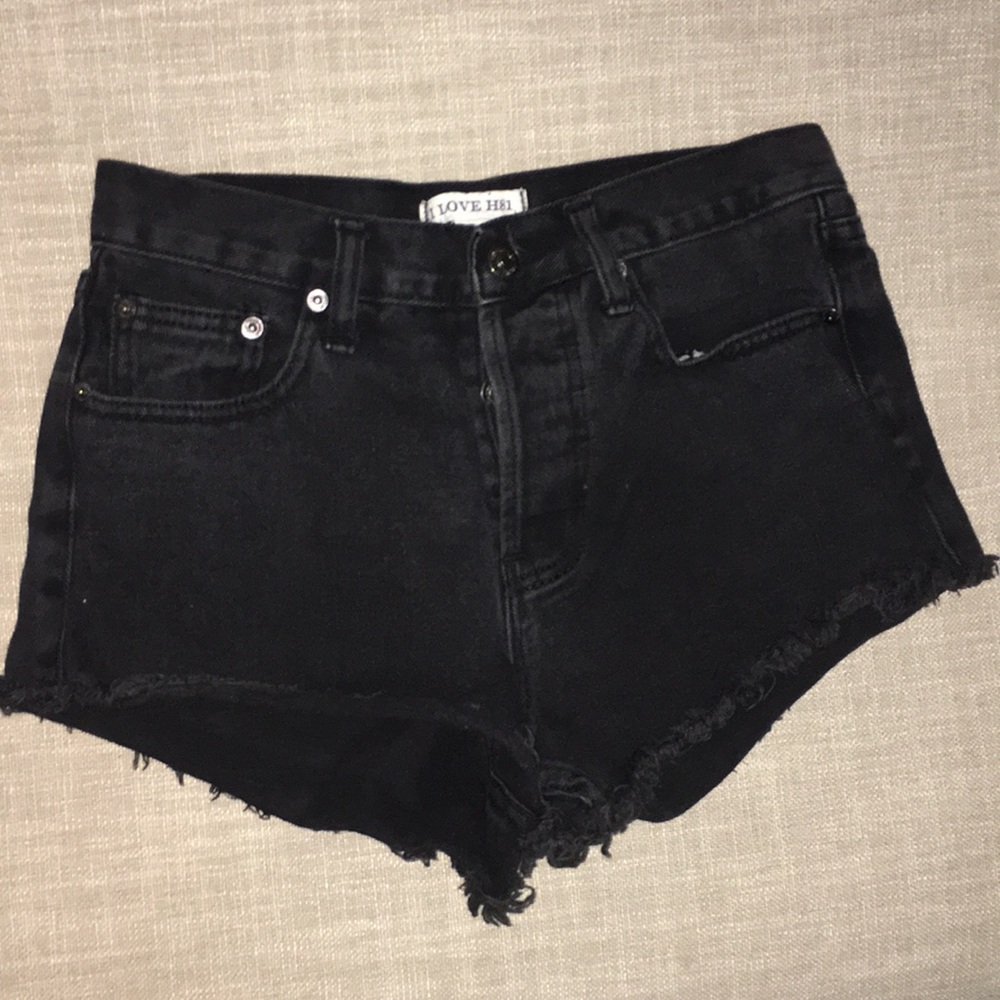 Black high waisted booty shorts